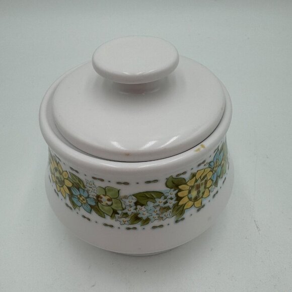 Vintage Noritake Springfield Progression China Sugar Bowl, Lid, Floral Sunflower - Picture 3 of 9